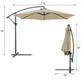 thumbnail image 5 of Devoko 10 ft Outdoor Patio Offset Umbrella Shade Market Hanging Umbrella with Cross Base, Beige, 5 of 7