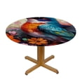 thumbnail image 3 of Awypu Watercolor Bird Hummingbird Round Fitted Tablecloth with Elastic Edge Fitted Table Cloth for Round Table Circular Table Cover Waterproof Wipeable Round Elastic Table Cloth White, 3 of 7