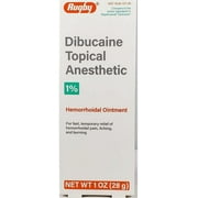 Rugby Dibucaine Topical Anesthetic 1% Hemorrhoidal Ointment 1% 28 gram 2 Pack