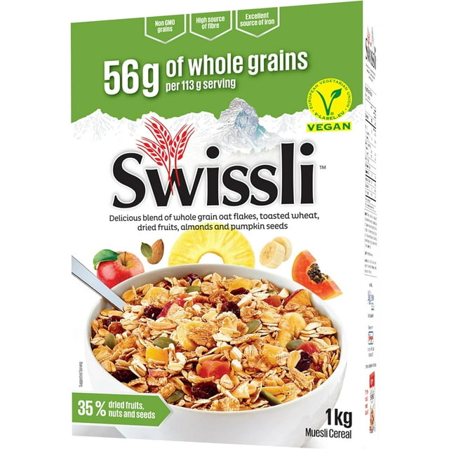 Swissli Muesli - Lot de 14 - 35 % de Fruits et de Noix - Format Boîte de 1 kg