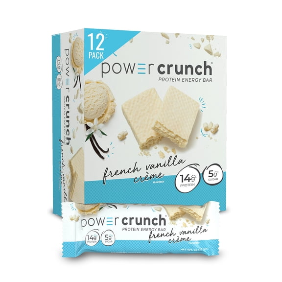 Power Crunch Protein Wafer Bars, High Protein Snacks with Delicious Taste, French Vanilla Creme, 1.4 Ounce (12 Count)RDDC22