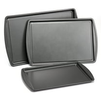 Mainstays 3PC Nonstick Cookie Set, 11.2" x 17.2", 10.2" x 15.2", 9.2" x 13.2", Gray