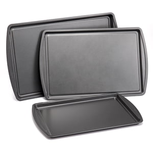 Mainstays 3-Piece Carbon Steel Nonstick Cookie Sheet Set