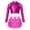 Hot Pink, variant on TiaoBug Kids Girls Shiny Ballet Jazz Dance Skirts Outfits Long Sleeve Metallic Crop Top with Tassel Skirted Set Red 16