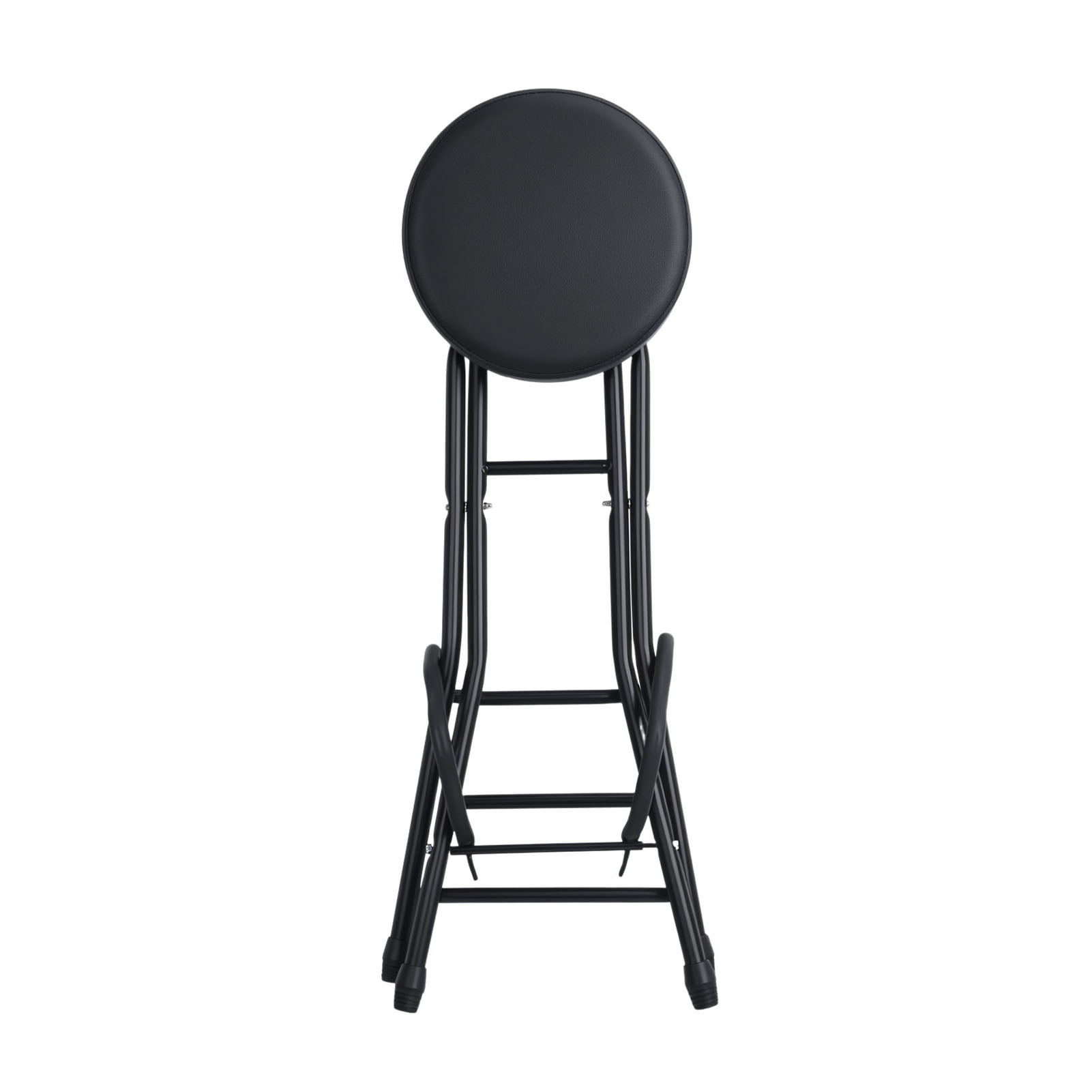 Foldable Guitar Stool with Padded Seat and Rear Mounted Guitar Hanger， 29 inch