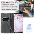 thumbnail image 3 of Case for Samsung Galaxy S23 Plus Wallet Case for Women Girls with Card Holder, Embossed Flower Pattern Magnetic Flip PU Leather Purse Protective Phone Cover for Samsung Galaxy S23 Plus, Grey, 3 of 11