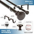 thumbnail image 3 of Urbanest Semplice Flat Button 1" 5/8" Double Drapery Curtain Window Rod Set - 48" to 84", Bronze, 3 of 6