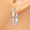 thumbnail image 3 of 14K White Gold Earring Hoop Women'S 25 mm 3Mm Polished Square Tube Earrings, 3 of 4