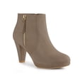 thumbnail image 1 of Unique Bargains Bottines à Plateforme pour Femmes Bout Rond Talon Épais Taupe (Taille 9.5), 1 of 5