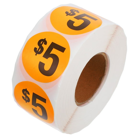 AURARMLET 1000Pcs Orange Price Marker Tags Circle Paper Stickers Yard Sale Supplies Store Labels for Organizing
