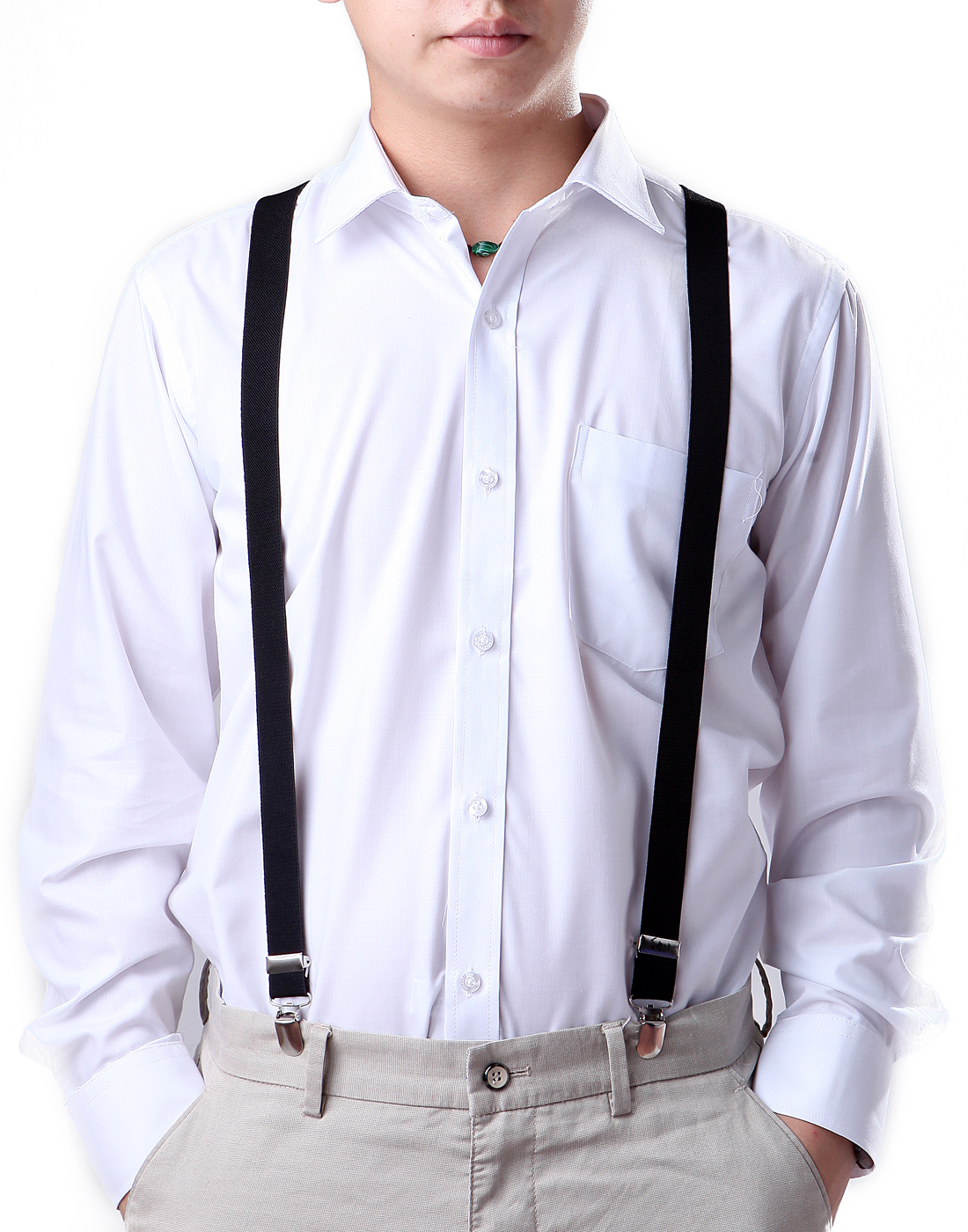 HDE Mens Elastic Y-Back Clip Suspenders - 1 Inch Algeria