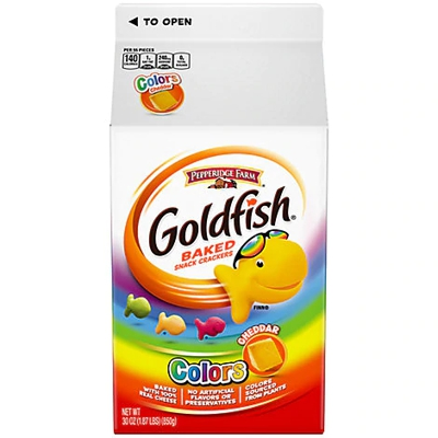 Pepperidge Farm Goldfish Crackers, Colors Cheddar, 2-Pack 30 oz. Bulk ...