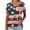 White, variant on ZQUUVOU 4Th Of July V Neck Patriotic T-Shirts Women American Flag Print Short Sleeve Tops D-Red (S)