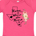 thumbnail image 4 of Inktastic Texas Home is Where the Heart is with Watercolor Floral Girls Baby Bodysuit, 4 of 5