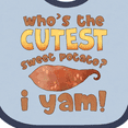 thumbnail image 4 of Inktastic Who's the Cutest Sweet Potato? I Yam Funny Thanksgiving Boys or Girls Baby Bib, 4 of 4