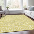 thumbnail image 6 of HomeRoots 676304 5 x 8 ft. Yellow & Ivory Geometric Transitional Washable Machine Made Rectangle Area Rug with UV Protection, 6 of 9