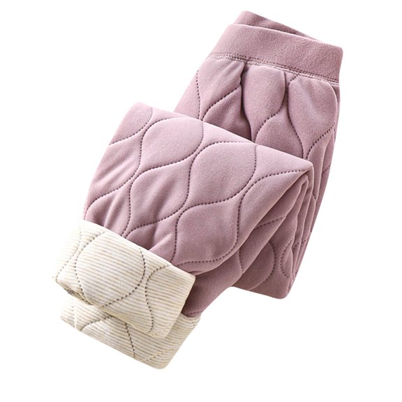 Mikilon Kids Multi-layer Thicken Warm Pants Size 1-11 Years Winter Plus Velvet Sweatpants Comfortable Elatstic Waist Pants