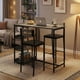 thumbnail image 5 of Juego de Comedor de 3 Piezas para Espacios Pequeños - Mesa de Bar Moderna Rectangular con 2 Taburetes, Estructura de Metal Resistente, Ideal para Apartamento, Cocina, Negro, 5 of 8