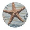 thumbnail image 4 of Patifu Starfish Coral Ocean Round Tablecloth Stain-Resistant Washable Indoor Outdoor Dining Wedding Party 100% Polyester Waterproof Fabric for Picnic Kitchen Farmhouse 54"-58, 4 of 8