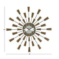 thumbnail image 4 of DecMode 22" Brown Metal Starburst Starburst Wall Clock with Silver Accents, 4 of 14