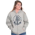thumbnail image 4 of Let's Get Wrecked Summer Beach Anchor Zip Up Hoodie Men's Women's Brisco Brands X, 4 of 6