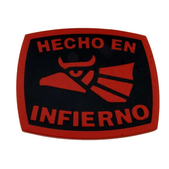 Hecho en Infierno Made in Hell Belt Buckle Spanish Text Mexican Heritage Vaquero Style Costume New Belt Buckle
