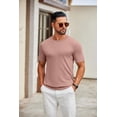 thumbnail image 2 of COOFANDY Men's Short Sleeve Knit Shirts Solid Color Crewneck T Shirts Casual Basic Knitted Pullover Tees, 2 of 9