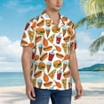 thumbnail image 3 of Fuzoiu Hot Dog Burger Print Hawaiian Shirt for Men, Summer Beach Casual Short Sleeve Button Down Shirts, Men’s Beach Summer Shirts with Pocket,Medium, 3 of 7