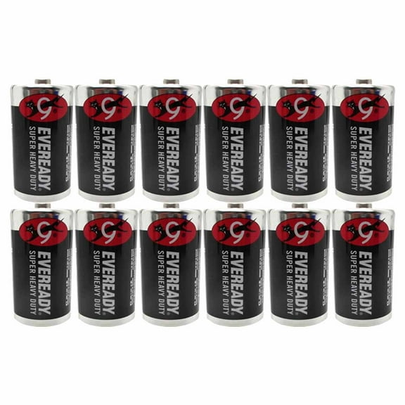 Eveready Super Heavy Duty D 1.5V Batteries - 12 PACK