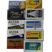 NEW 100 Shaving Safety Razor Double Edge Blades of 10 Top Brands - Feather ASTRA PERSONNA.Sampler Pack