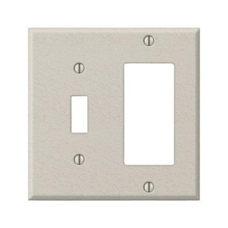 Steel Wrinkle Wall Plate - C982TRAL 1 Toggle-1 Rocker-GFCI Pro-Light Almond Wrinkle Stamped Steel Wall Plate