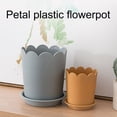 thumbnail image 2 of Flowerpot  Match Bright-colored Plastic Petal Edge Large Opening Flower Planter for Home, 2 of 10