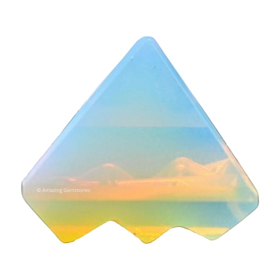 Opalite Crystal Pyramid with 9 Pyramid Plate Bottom, 1" Mini Pyramid