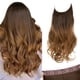 thumbnail image 1 of SARLA Extensiones de cabello de alambre invisible Ombre con 3 clips Peluca rizada ondulada sintética Diadema transparente ajustable para mujeres 16 pulgadas Marrón a dorado, 1 of 5