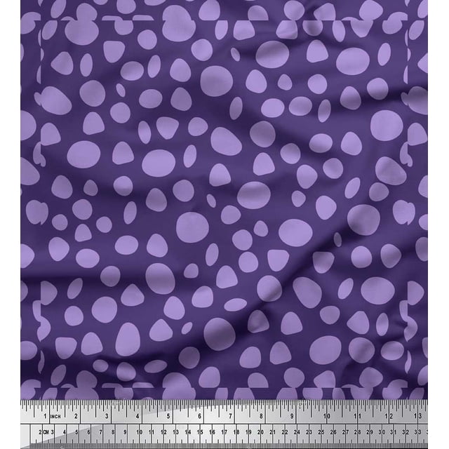 Soimoi Purple Moss Georgette Fabric Tumble Stone Abstract Printed Fabric 1 Yard 42 Inch Wide