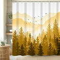 thumbnail image 4 of Pbobriich Pine Trees Shower Curtain Trees Forest Yellow Bathroom Curtains,60"x72", 4 of 5
