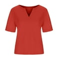 thumbnail image 4 of UYISJ Womens Short Sleeve T Shirt V Neck Waffle Knit Summer Tops Casual Loose Fit Soft Blouse, 4 of 4