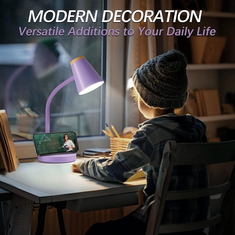 NATYSWAN LED Desk Lamp with Touch Control - Purple photo 4