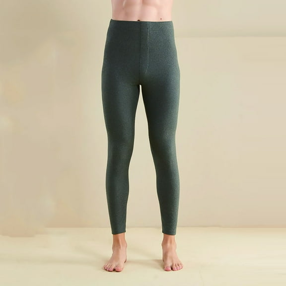 Abomasnow Thermal Leggings for Men Fleece Lined Thermal Underwear High Stretch Seamless Long Johns Bottom for Yoga Athletic Cycling