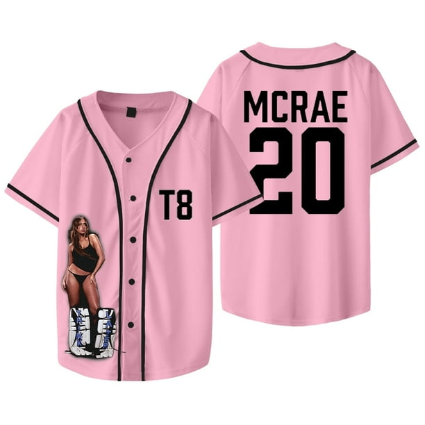 Tate McRae T8 Merch Jersey Think Later Tour T shirts Hommes Mode Casual Veste de Baseball a Manches Courtes Walmart