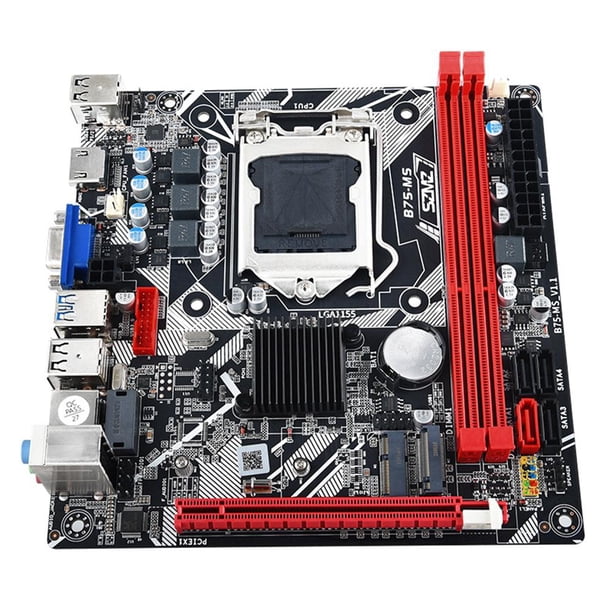 Placa base B75-MS de 24 pines Capacidad máxima Placa base de 16 GB con PCIe 16x para PC para juegos Ehuebsd Para estrenar