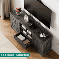 GIKPAL Farmhouse TV Stand for 65 inch TV, Entertainment Center for TVs with Storage Cabinets, Barn Door and Adjustable Shelves for Living Room, Rustic Grey