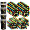 thumbnail image 1 of Bounce Bash Party Essentials Set - Complete Tableware Kit with Plates, Napkins, and Cups for 16 Guests - Perfect for Trampoline and Bounce House Celebrations, 1 of 1
