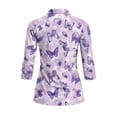 thumbnail image 3 of Uorisanigo Purple Butterfly Women's 3/4 Sleeve Golf Top with Zipper Comfortable Breathable Women's Dry-Fit Golf Polo Shirts Casual Soft Polyester Spandex Fabric Workout Tops Size L, 3 of 7