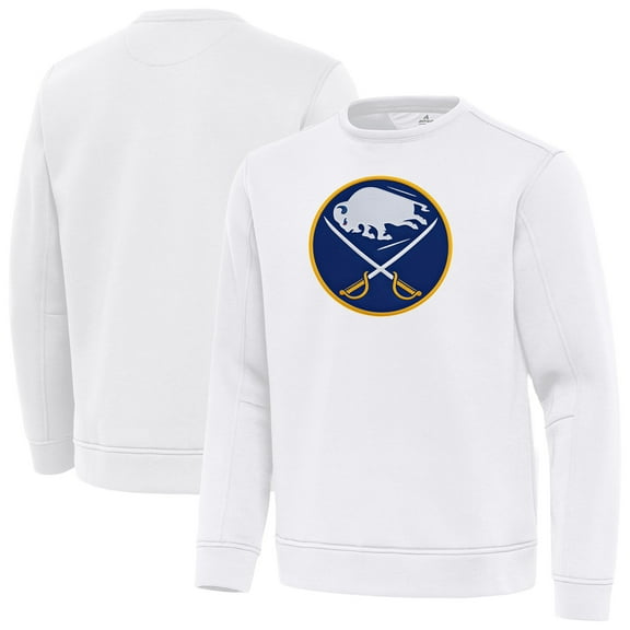 Men's Antigua White Buffalo Sabres Relevant Lightweight Pullover Sweatshirt