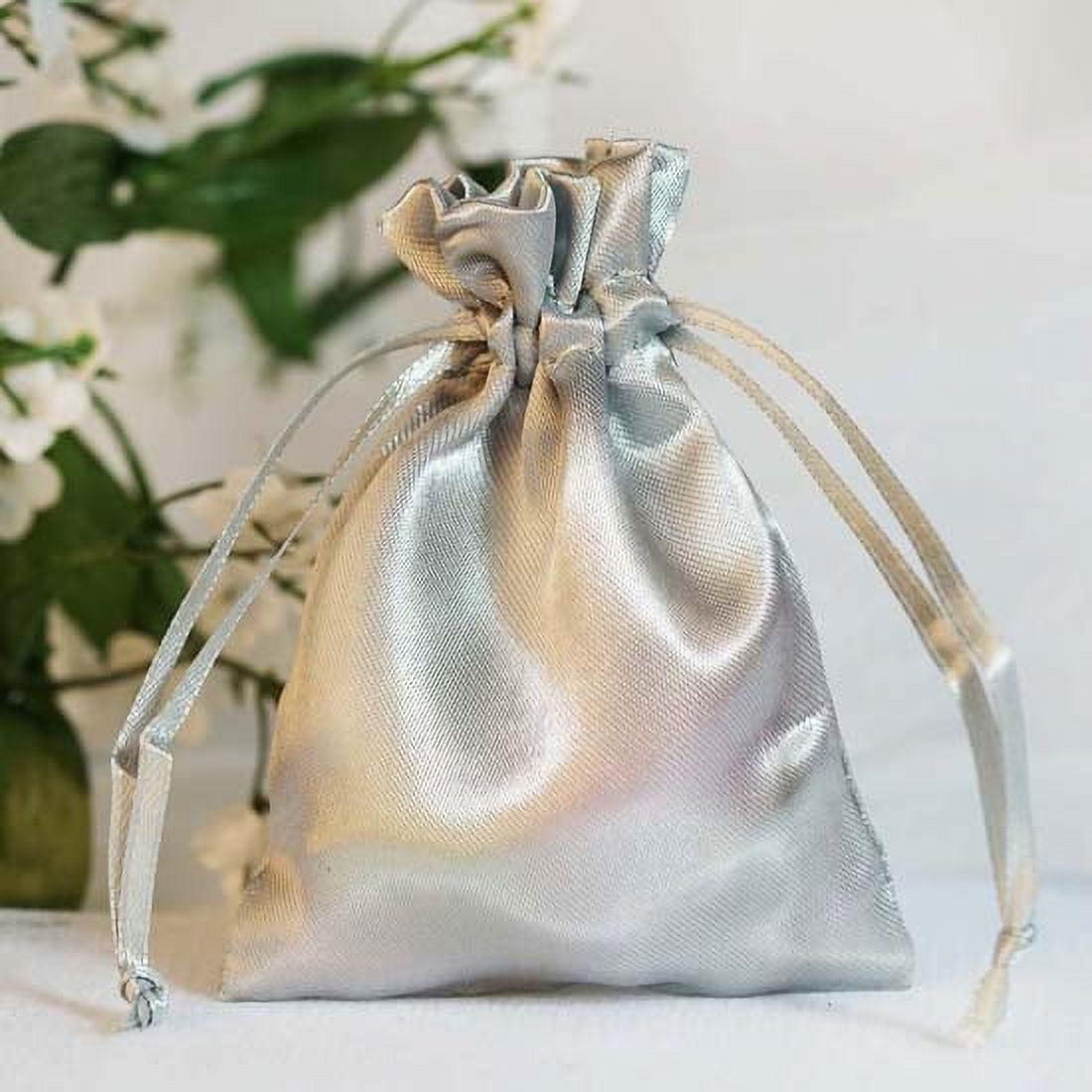 Knitial 4 x 6 Satin Gold Gift Bags, Jewelry Bags, Wedding Favor Drawstring Bags Baby Shower Christmas Gift Bags 50 per Pack