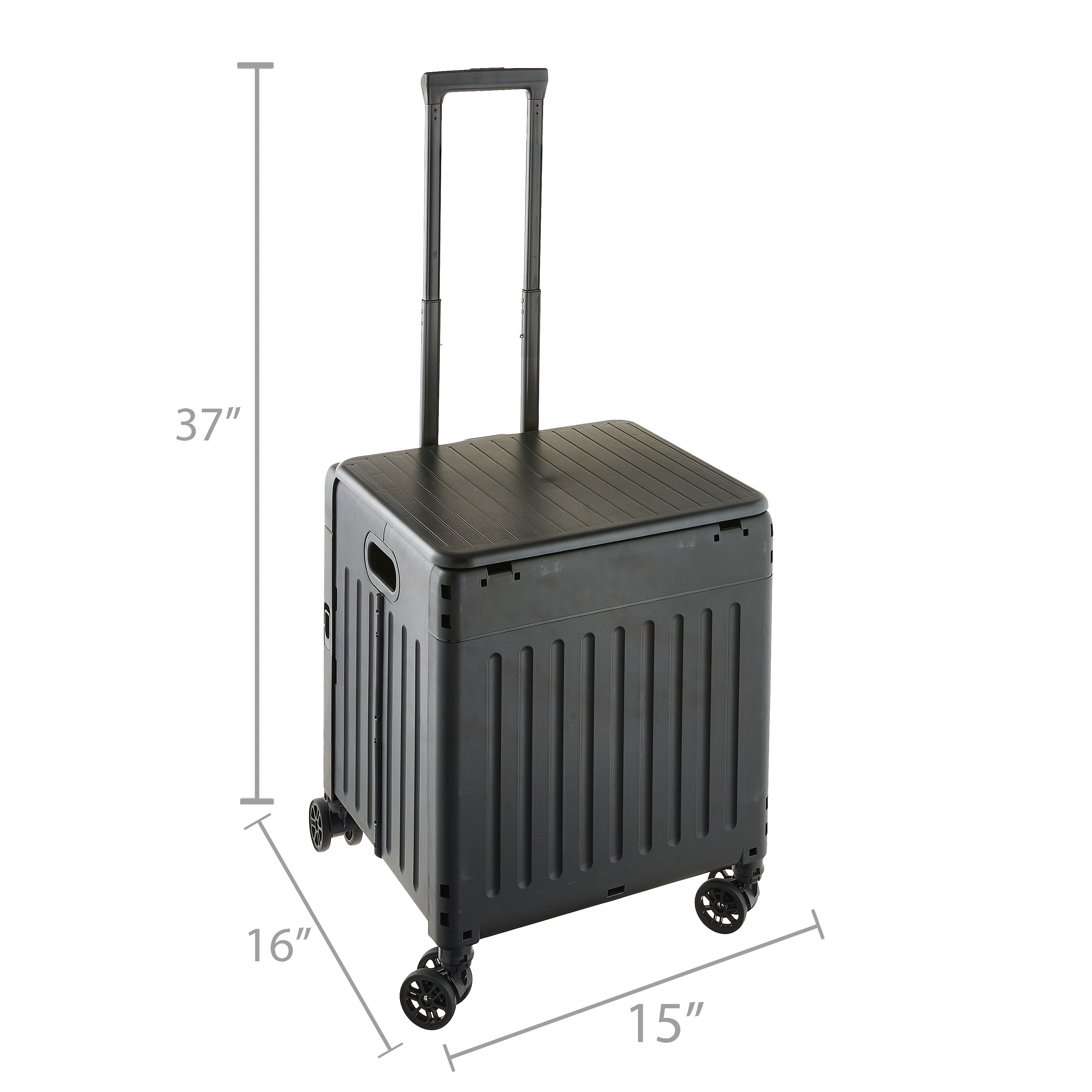 Pen+Gear Black 4-Wheel Folding Utility Cart