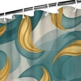 thumbnail image 3 of Teal Gold Marble Pattern Shower Curtain 36"x72" ,Bathroom Decorative Shower Curtains Set with 12 Hooks,Modern Waterproof Washable Shower Curtain, 3 of 6