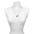 thumbnail image 3 of Delight Jewelry Hot Blue Enamel Lock with Clear Crystals Silvertone Script Initial Disc - K - Charm Necklace, 20"+3", 3 of 4