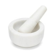 Fox Run Mortar and Pestle, Marble, White